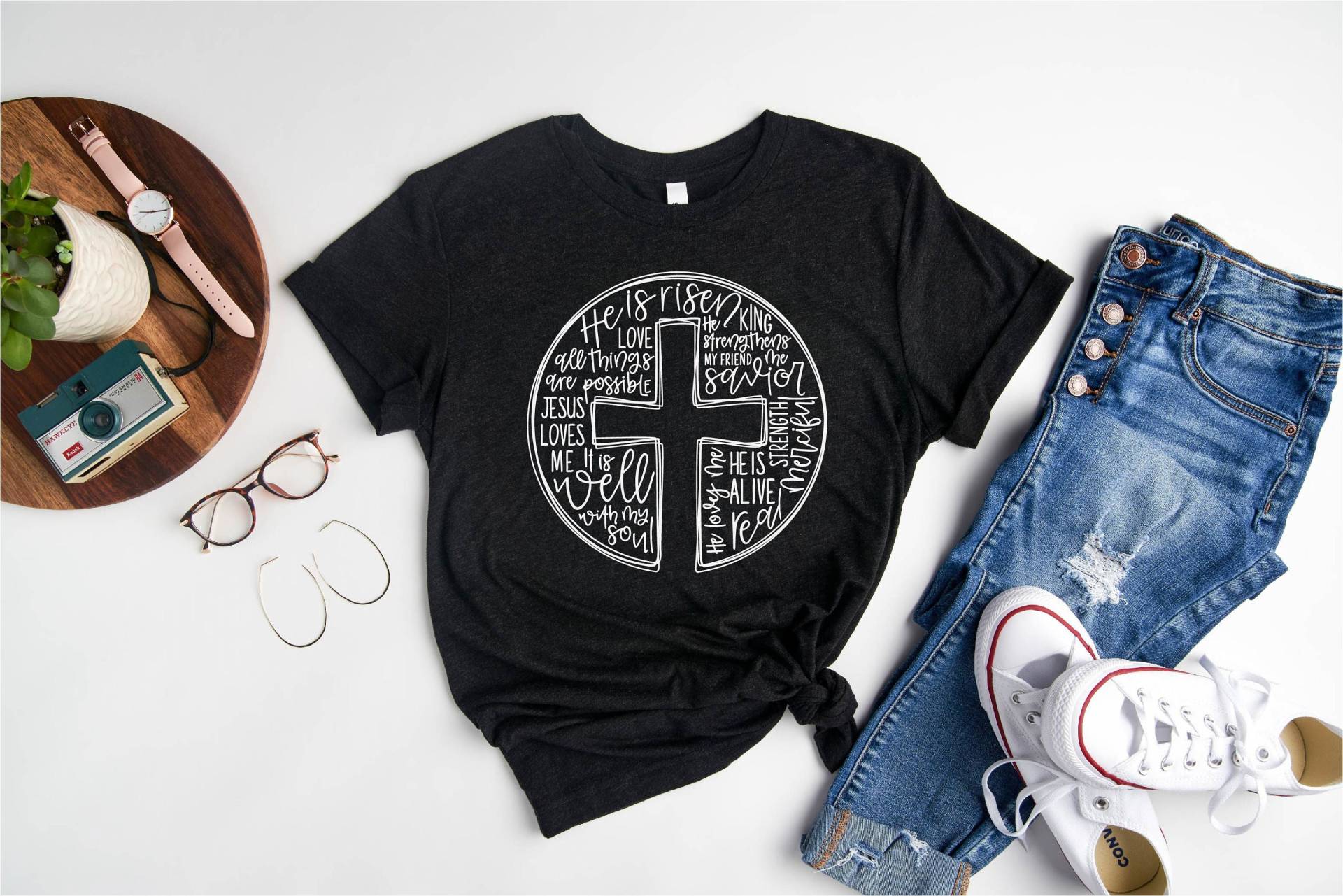 Er Ist Auferstanden Shirt, Christian Shirts, Oster Shirts. Religiöse Kreuz Christliche Glaube Religiöse Geschenke Für Frauen von OJEYAPPAREL