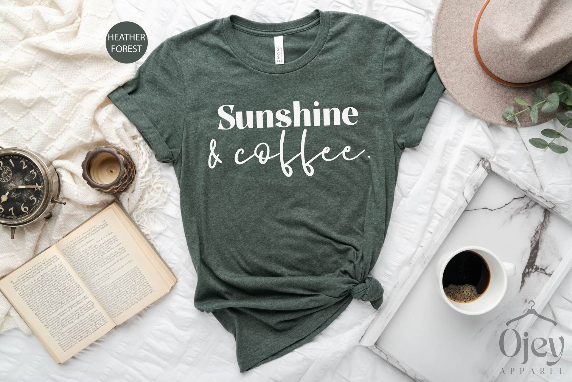 Sunshine Und Kaffee Shirt, Sommer Vibes Geschenk Für Mutter, Wochenend Hallo Workout Shirts, Liebhaber Sie von OJEYAPPAREL