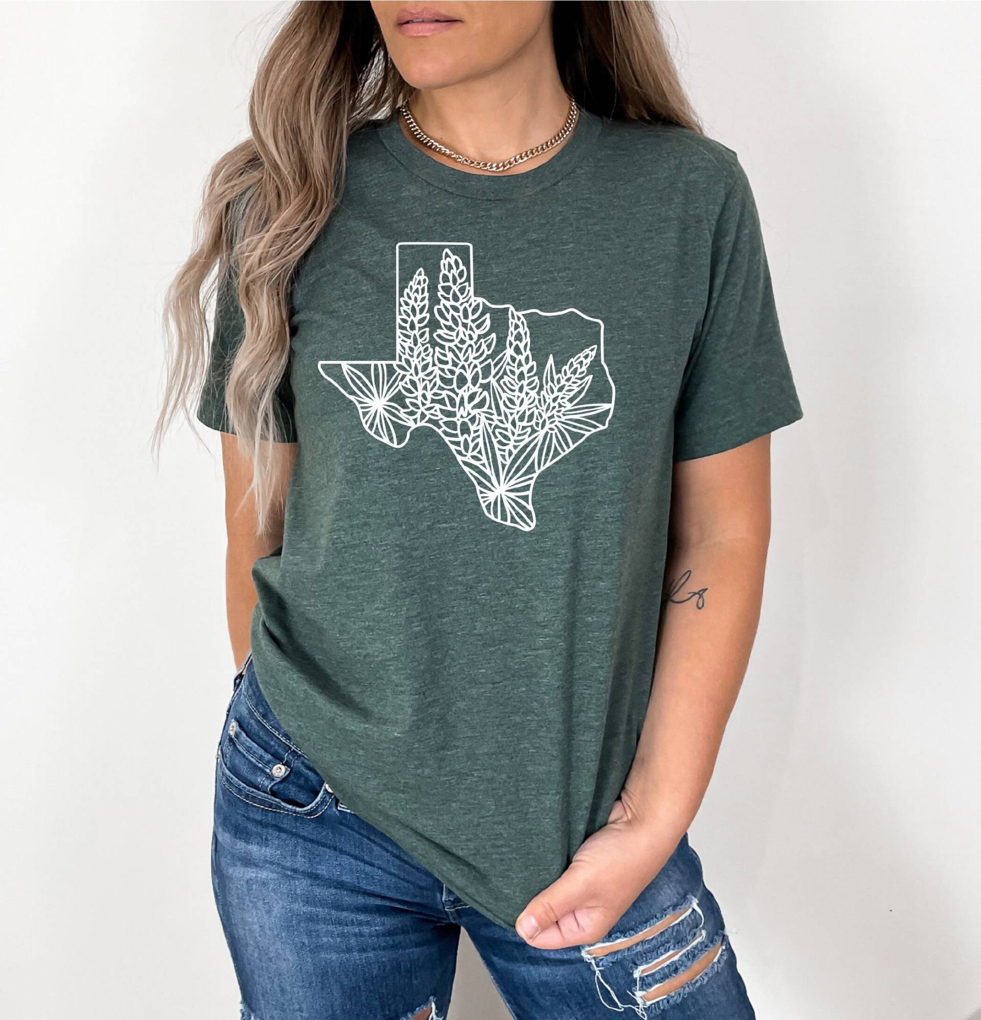 Texas Shirt, State Texaner Country Shirt Frauen, Bluebonnet Lover Geschenk Für Texaner, Liebhaber von OJEYAPPAREL