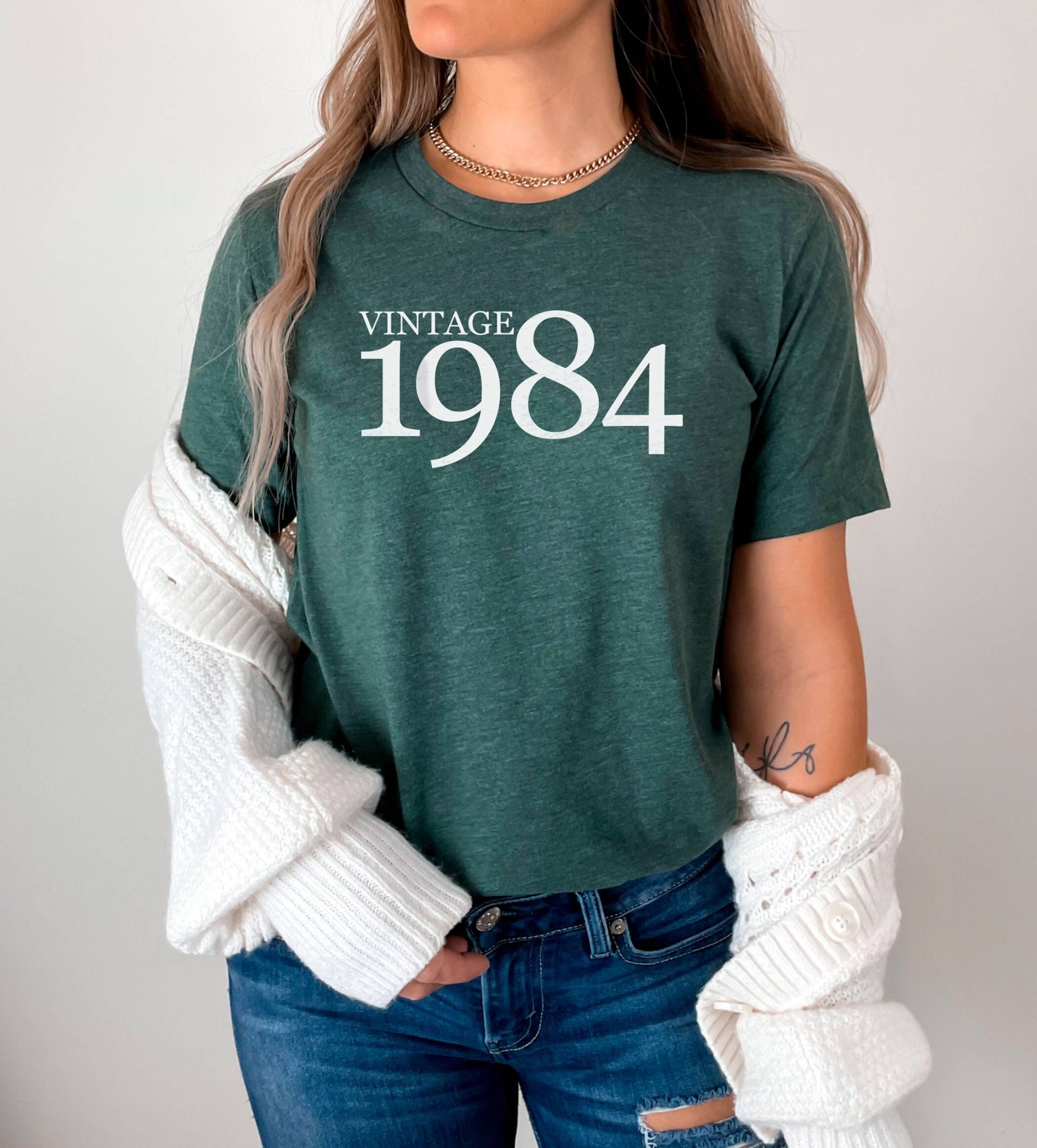 Vintage 1984 Shirt, Geburtstagsjahr Geboren Im Jahr 40.geburtstag Handgemachte Kleidung, 40.geburtstagsgeschenke Für Frauen von OJEYAPPAREL