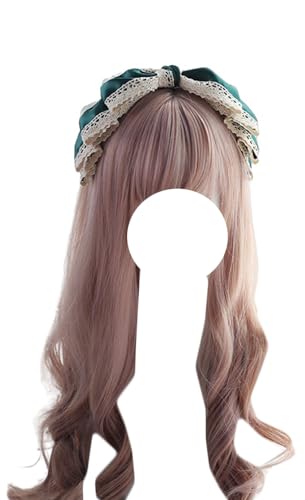 Handgemachtes Schleifen-Stirnband, Großes Schleifen-Haarband, Lolita-Haarschmuck, Mode-Haarnadel, Mädchen-Frauen-Kopfschmuck for Party(Green) von OJIJO