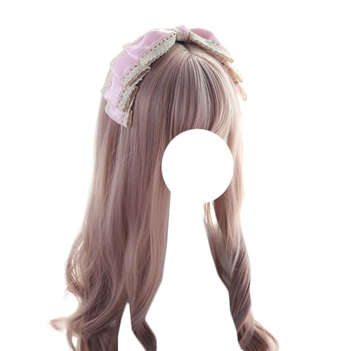 Handgemachtes Schleifen-Stirnband, Großes Schleifen-Haarband, Lolita-Haarschmuck, Mode-Haarnadel, Mädchen-Frauen-Kopfschmuck for Party(Light Pink) von OJIJO