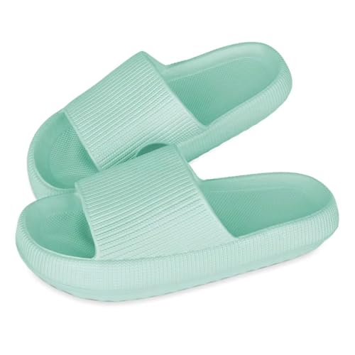 OJXTRDE Cloud Slide für Frauen und Männer, Kissen Hausschuhe Offene Zehe Cozisliders Hausrutschen Bequeme EVA Dicke Sohle Badezimmer Dusche Sandalen Sommer Rutschfest Strand Pool Schuhe von OJXTRDE