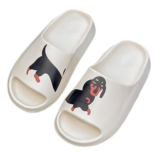 OJXTRDE Dackel Hausschuhe Herren Damen Sommer Wolke Schieber mit dicker Sohle Lustige Neuheit Haustier Katze Wurst Hund Pantoffeln für Badelatschen Pool Strand Haus innen/außen von OJXTRDE