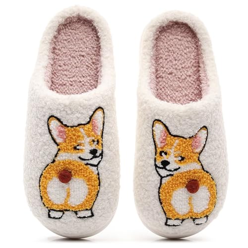 OJXTRDE Niedliche Neuheit Tier Dackel Hausschuhe Lustige Haustier Hund Hausschuhe Wurst Hund Corgi Deutscher Schäferhund Pantoffeln Innen Baumwolle Warm Hausschuhe von OJXTRDE
