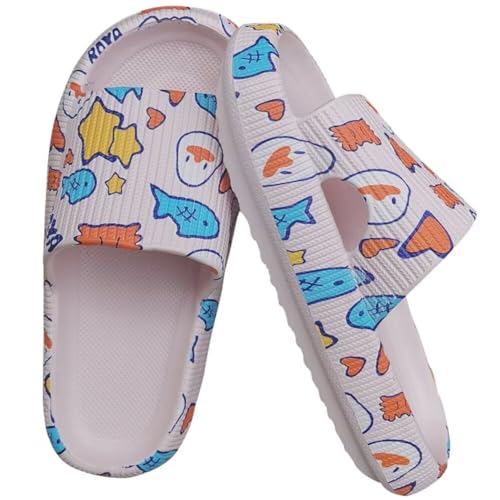 OJXTRDE Unisex Kinder Badeschuhe Hausschuhe Jungen Mädchen Sommer Hausschuhe Dusche Strand Slides Sandalen EVA Cozy Slides Dicke Sohle Wolken Pantoletten von OJXTRDE