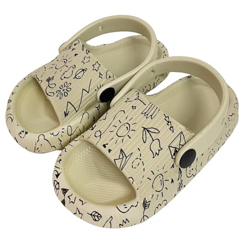 OJXTRDE Unisex Kinder Badeschuhe Mädchen Sommer Pantoffel Strand Sandalen Jungen rutschfeste, Leichte Dicke Wolke Schuhe Kinder Pantoletten für Schwimmbad Strand Badezimmer von OJXTRDE