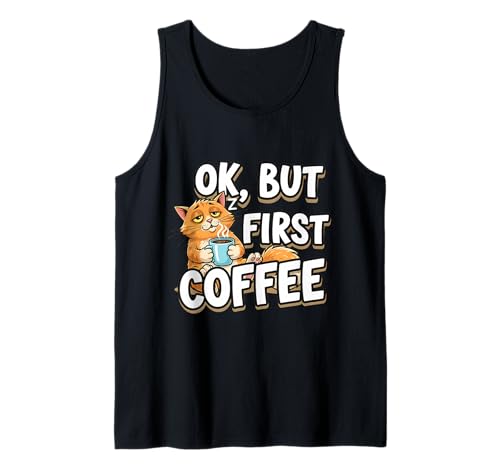OK Aber erster Kaffeeliebhaber Müder Katzenbesitzer Liebhaber Mama Papa Dame Tank Top OK Aber erster Kaffeeliebhaber Müder Katzenbesitzer Liebhaber Mama Papa Dame Tank Top von OK But First Coffee Lover Tired Cat Owner Products