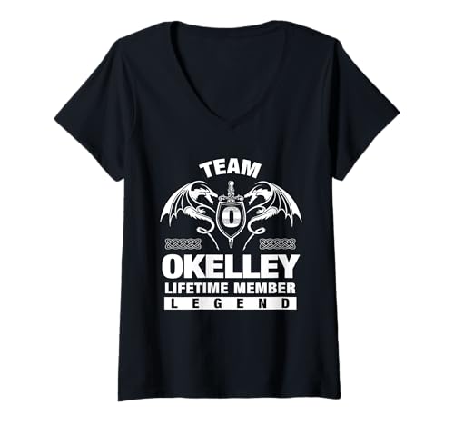 Damen Team OKELLEY - Lebenslange Mitgliedsgeschenke T-Shirt mit V-Ausschnitt Damen Team OKELLEY - Lebenslange Mitgliedsgeschenke T-Shirt mit V-Ausschnitt von OKELLEY FAMILY Idea Gifts
