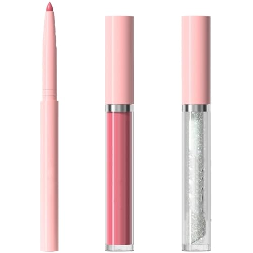 3-in-1 Lippenstift Lippenöl Peel off Lip Liner Set Lipliner Lipstick Lipgloss Lippenkonturenstift Lasting Non-Stick Cup Wasserdichter Liquid Makeup Gift (#09) von OKENTEN