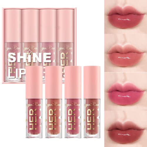 4 Pcs Glitzer Flüssigkeit Lippenstift Set, Spiegel Wasser Lip Gloss Glas Flüssigkeit, Wasserdichte Langlebige Perle Licht Lip Gloss Feuchtigkeit Schimmer Lippe Glasur Make-up Geschenk für Frauen (B) 4 Pcs Glitzer Flüssigkeit Lippenstift Set, Spiegel Wasser Lip Gloss Glas Flüssigkeit, Wasserdichte Langlebige Perle Licht Lip Gloss Feuchtigkeit Schimmer Lippe Glasur Make-up Geschenk für Frauen (B) von OKENTEN