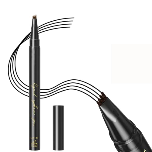 Augenbrauenstift mit 4 Fork Tips, Wasserdicht Langanhaltend Augenbrauenstift Microblading Augenbrauenstift mit Mikro-Gabelspitze-Applikator Eyebrow Pencil Eyebrow Pen für Natürlich Augen Make-up (04) von OKENTEN