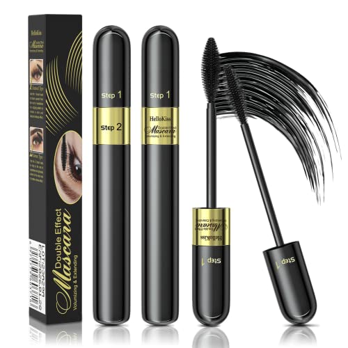 Wimperntusche, 4D Seidenfaser wasserdichte, Natürliche und False Lash Look Verlängerung, Volumen Eyelash Mascara Wasserdicht Langlebig Natürlich, Extra Lange Wimpern-Wimperntusche und Dick von OKENTEN