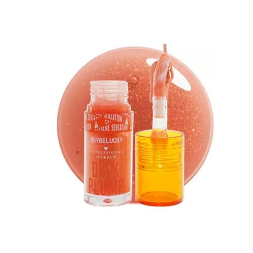 Plump Lippen Gloss Makeup Feuchtigkeitsspendender Lipgloss, Long Lasting Moisturizing und Intensiver Glanz, Essence Nährenden Ölen, Fat Oil Lip Drip, 1 Stück (#08) von OKENTEN