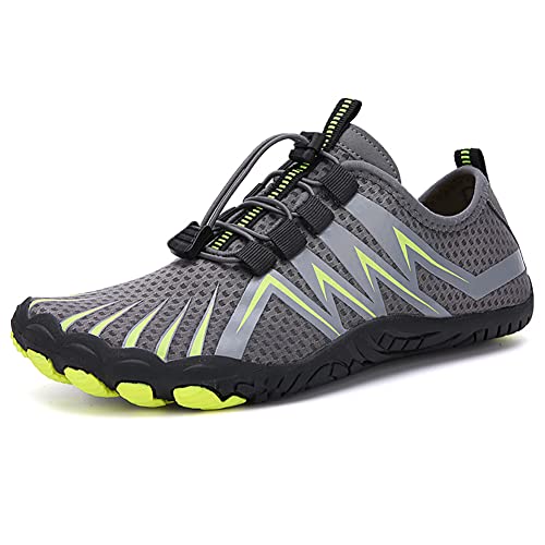 OKESYO Unisex Barfußschuhe Herren Damen Atmungsaktiv Traillaufschuhe rutschfest Badeschuhe Schnell Trocknend Wasserschuhe mit Breiter Zehenbox Gr. 35-46 (Gr.au) von OKESYO