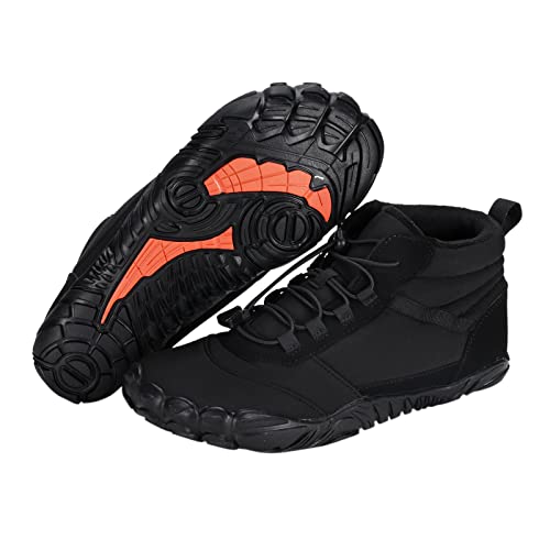 OKESYO Unisex Barfußschuhe Winter Herren Damen Atmungsaktiv Traillaufschuhe rutschfest Badeschuhe Schnell Trocknend Wasserschuhe mit Breiter Zehenbox Gr. 35-47 (Schwarz) von OKESYO