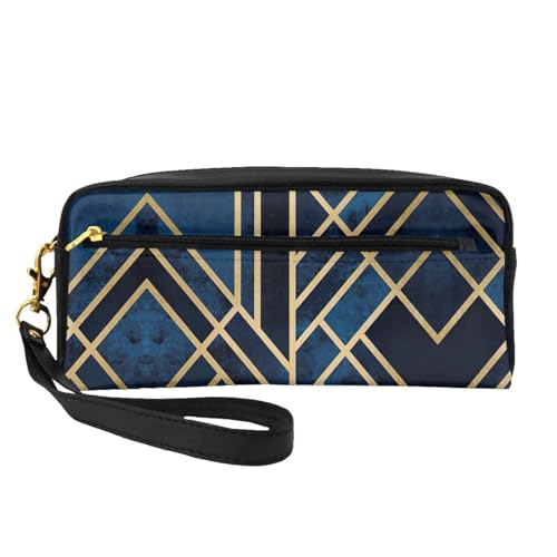 Abstrakte geometrische kleine Make-up-Tasche, Reise-Make-up-Tasche, Kosmetiktasche für Damen, Kosmetiktasche, langlebiger Reißverschluss, Schwarz , Einheitsgröße, Kosmetiktasche von OKFSTY