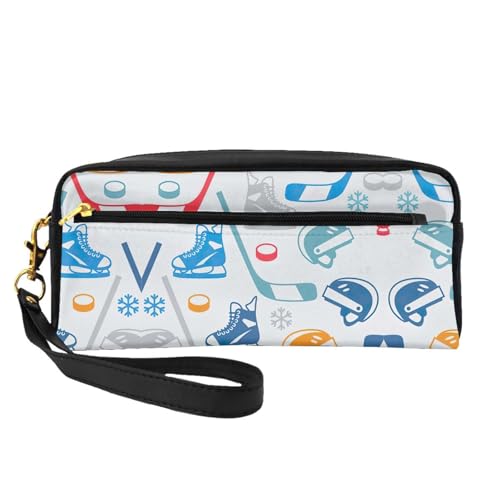 Hockey Elements Kreative gemusterte kleine Make-up-Tasche, Reise-Make-up-Tasche, Kosmetiktasche für Damen, Kosmetiktasche, langlebiger Reißverschluss, Schwarz , Einheitsgröße, Kosmetiktasche Hockey Elements Kreative gemusterte kleine Make-up-Tasche, Reise-Make-up-Tasche, Kosmetiktasche für Damen, Kosmetiktasche, langlebiger Reißverschluss, Schwarz , Einheitsgröße, Kosmetiktasche von OKFSTY