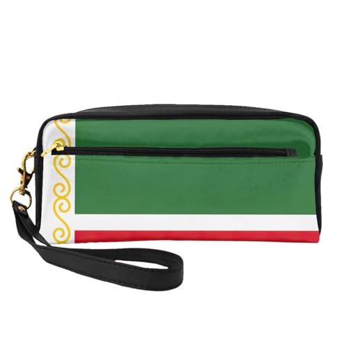Kleine Make-up-Tasche mit Flagge der Tschetschenischen Republik, Reise-Make-up-Tasche, Kosmetiktasche für Damen, Kosmetiktasche, langlebiger Reißverschluss, Schwarz , Einheitsgröße, Kosmetiktasche von OKFSTY