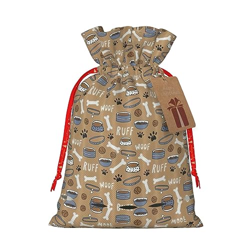 Niedlicher Hundenapf mit Pfotenmotiv, 11,9 x 17,5 cm, große Kapazität, Geschenktasche mit Kordelzug, für Ihr wertvolles Halloween-Geschenk, 1 Stück von OKFSTY