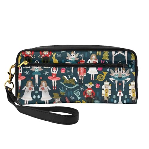 Nussknacker-Ballett-Tasche für Damen, Weihnachten, Tanz, kleine Make-up-Tasche, Reise-Make-up-Tasche, Kosmetiktasche für Damen, Kosmetiktasche, langlebiger Reißverschluss, Schwarz , Einheitsgröße, von OKFSTY