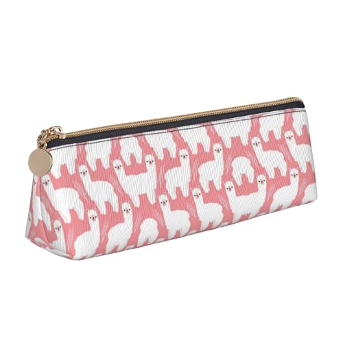 OKFSTY Alpaka-Lama-Schul-Federmäppchen, ästhetisch mit dreieckigem Design, Stifteetui für Kinder, für Pinsel, Bleistifte, weiß, Einheitsgröße, Taschen-Organizer von OKFSTY