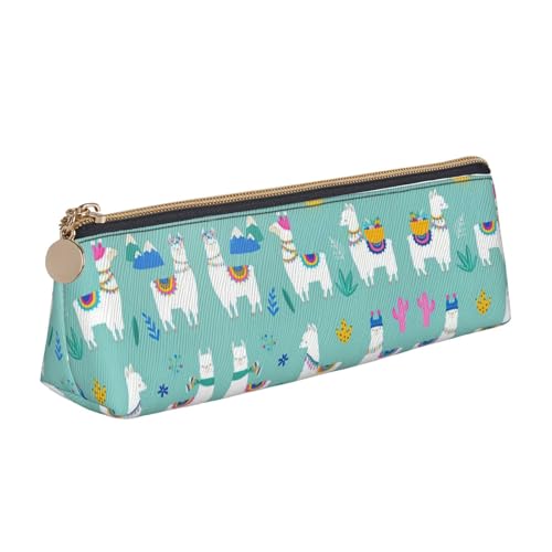 OKFSTY Alpaka-Lama-Schul-Federmäppchen, ästhetisch mit dreieckigem Design, Stifteetui für Kinder, für Pinsel, Bleistifte, weiß, Einheitsgröße, Taschen-Organizer von OKFSTY