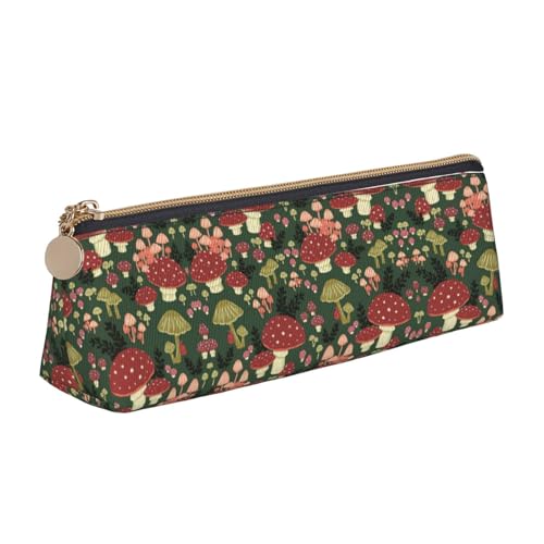 OKFSTY Bright Mushrooms Art School Federmäppchen, ästhetisch mit dreieckigem Design, Stifteetui für Kinder, für Pinsel, Bleistifte, weiß, Einheitsgröße, Taschen-Organizer von OKFSTY