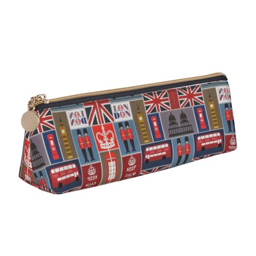 OKFSTY England-Symbole Federmäppchen, ästhetisch mit dreieckigem Design, Stifteetui für Kinder, für Pinsel, Bleistifte, weiß, Einheitsgröße, Taschen-Organizer von OKFSTY