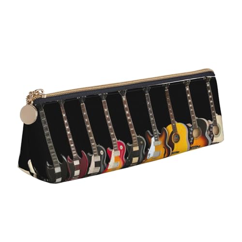 OKFSTY Federmäppchen für E-Gitarre, ästhetisch mit dreieckigem Design, Stifteetui für Kinder, für Pinsel, Bleistifte, weiß, Einheitsgröße, Taschen-Organizer von OKFSTY