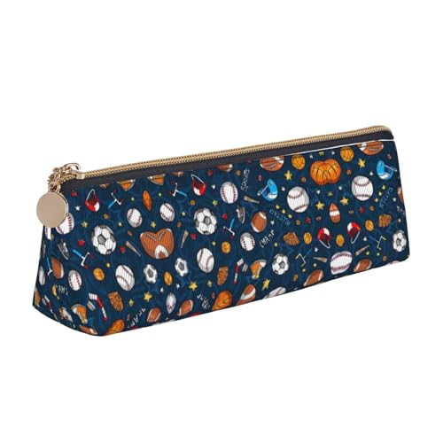 OKFSTY Federmäppchen für Sport, Baseballspiel, Schule, ästhetisch mit dreieckigem Design, Stifteetui für Kinder, für Pinsel, Bleistifte, weiß, Einheitsgröße, Taschen-Organizer von OKFSTY