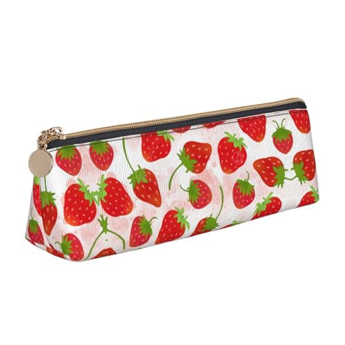 OKFSTY Federmäppchen in Erdbeerform, ästhetisch mit dreieckigem Design, Stifteetui für Kinder, für Pinsel, Bleistifte, weiß, Einheitsgröße, Taschen-Organizer von OKFSTY