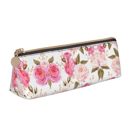 OKFSTY Federmäppchen mit Blumenmuster, Rosa, ästhetisch mit dreieckigem Design, Stifteetui für Kinder, für Pinsel, Bleistifte, weiß, Einheitsgröße, Taschen-Organizer von OKFSTY