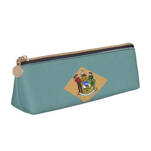 OKFSTY Federmäppchen mit Flagge von Delaware, ästhetisch mit dreieckigem Design, Stifteetui für Kinder, für Pinsel, Bleistifte, weiß, Einheitsgröße, Taschen-Organizer von OKFSTY