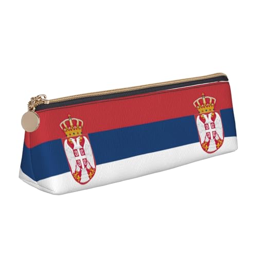 OKFSTY Federmäppchen mit Flagge von Serbien, ästhetisch mit dreieckigem Design, Stifteetui für Kinder, für Pinsel, Bleistifte, weiß, Einheitsgröße, Taschen-Organizer von OKFSTY