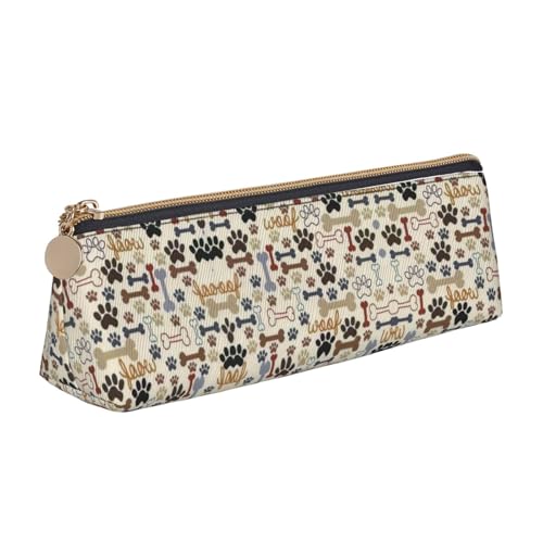 OKFSTY Federmäppchen mit Hundeknochen und Pfotenmotiv, ästhetisch mit dreieckigem Design, Stifteetui für Kinder, für Pinsel, Bleistifte, weiß, Einheitsgröße, Taschen-Organizer von OKFSTY