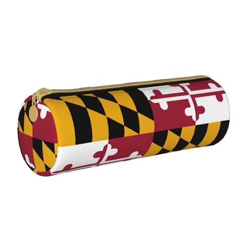 OKFSTY Federmäppchen mit Maryland-Staatsflagge, Schulbedarf, Stift-Organizer, niedliche Bleistifttasche für Studenten, weiß, Einheitsgröße, Taschen-Organizer von OKFSTY