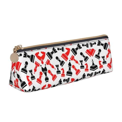 OKFSTY Federmäppchen mit Schachmuster, ästhetisch mit dreieckigem Design, Stifteetui für Kinder, für Pinsel, Bleistifte, weiß, Einheitsgröße, Taschen-Organizer von OKFSTY