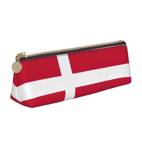 OKFSTY Federmäppchen mit dänischer Flagge, ästhetisch mit dreieckigem Design, Stifteetui für Kinder, für Pinsel, Bleistifte, weiß, Einheitsgröße, Taschen-Organizer von OKFSTY