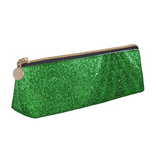 OKFSTY Federmäppchen mit grünen Pailletten, ästhetisch mit dreieckigem Design, Stifteetui für Kinder, für Pinsel, Bleistifte, weiß, Einheitsgröße, Taschen-Organizer von OKFSTY
