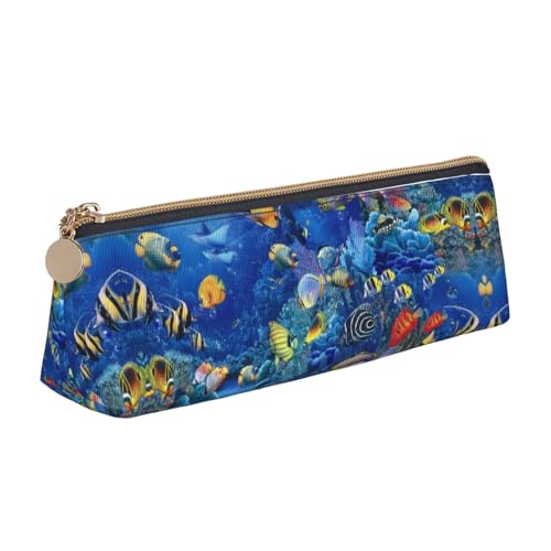 OKFSTY Federmäppchen mit tropischen Fischen, ästhetisch mit dreieckigem Design, Stifteetui für Kinder, für Pinsel, Bleistifte, weiß, Einheitsgröße, Taschen-Organizer von OKFSTY
