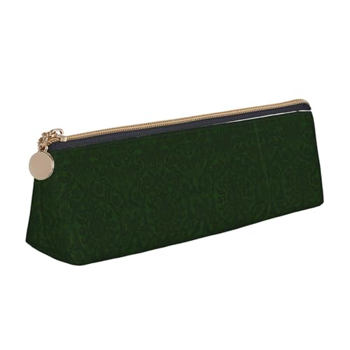 OKFSTY Hunter Green Floral Petals Pattern Classic Triangular Design Portable Leather Pencil Case with Large Storage Capacity Pencil Pouch, weiß, Einheitsgröße, Kosmetiktasche OKFSTY Hunter Green Floral Petals Pattern Classic Triangular Design Portable Leather Pencil Case with Large Storage Capacity Pencil Pouch, weiß, Einheitsgröße, Kosmetiktasche von OKFSTY