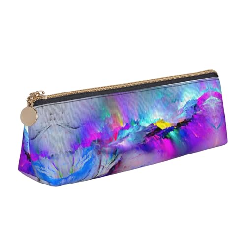 OKFSTY Northern Lights Painting Classic Triangular Design Portable Leather Pencil Case with Large Storage Capacity Pencil Pouch, weiß, Einheitsgröße, Kosmetiktasche OKFSTY Northern Lights Painting Classic Triangular Design Portable Leather Pencil Case with Large Storage Capacity Pencil Pouch, weiß, Einheitsgröße, Kosmetiktasche von OKFSTY