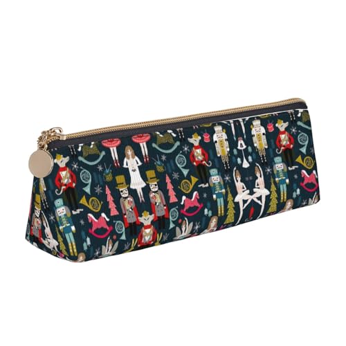 OKFSTY Women_S Federmäppchen mit Nussknacker, Ballett, Weihnachten, Tanzschule, ästhetisch mit dreieckigem Design, Stifteetui für Kinder, für Pinsel, Bleistifte, weiß, Einheitsgröße, Taschen-Organizer von OKFSTY