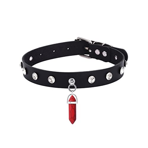 OKGD Kristall-Kreuz-Halskette für Damen und Mädchen, schwarzer Strass, Chocker-Halsband, Party-Schmuck, Gothic-Mode-Accessoires, schwarz-rot von OKGD