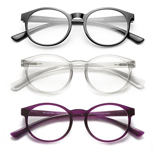 OKH Lesebrille für Damen Herren, Blaulichtblockierende Federscharnierleser, Anti-Augenbelastung/UV-Strahlung/Blendlicht/Brillen(0.0) von OKH
