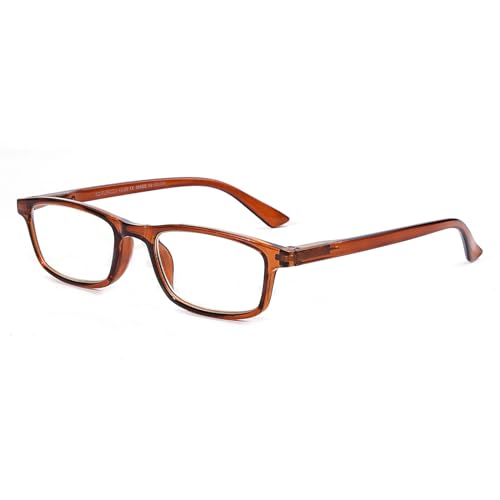 OKH Blaues Licht blockierende Brille für Herren Damen Computer Gaming Brille Anti Blendung Anti Augen Stamm Reduzieren Kopfschmerzen Brillen mit Federscharnieren (Braun Rechteck) von OKH