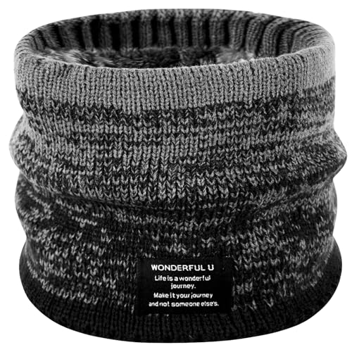 OKIDSO Winter Schlauchschal Loop Schal Herren - Fleece Nackenwärmer Sport Ski Halsschlauch 3 in 1 Thermo Winddichte Halstuch Hut Gesichtsbedeckung Unsex Elastische Halstücher Halswärmer von OKIDSO