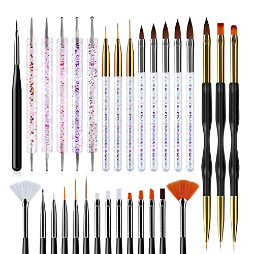 31-teiliges Nail-Art-Pinsel-Set, Liner Dotting Drawing Striping Nail Painting-Pinsel-Set, Nail Art Paiting Polish Design Kit für den Heimgebrauch im Salon von OKJHFD