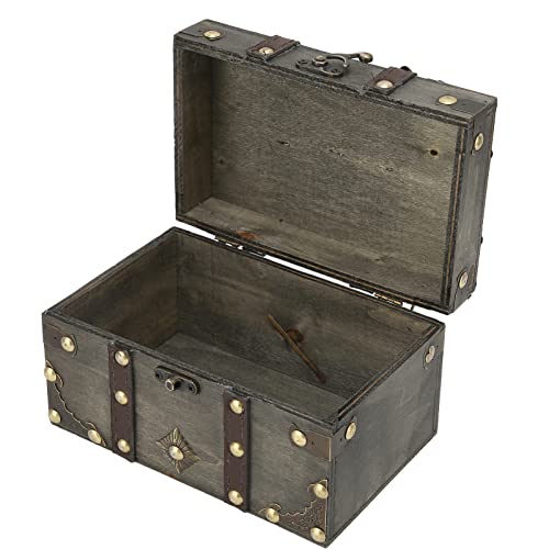 OKJHFD Vintage-Aufbewahrungsbox aus Holz, Aufklappbarer Schmuck-Organizer, Heimdekoration, Grau von OKJHFD